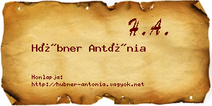 Hübner Antónia névjegykártya
